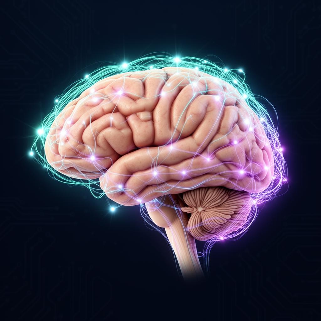 Representação do cérebro com atividade neural